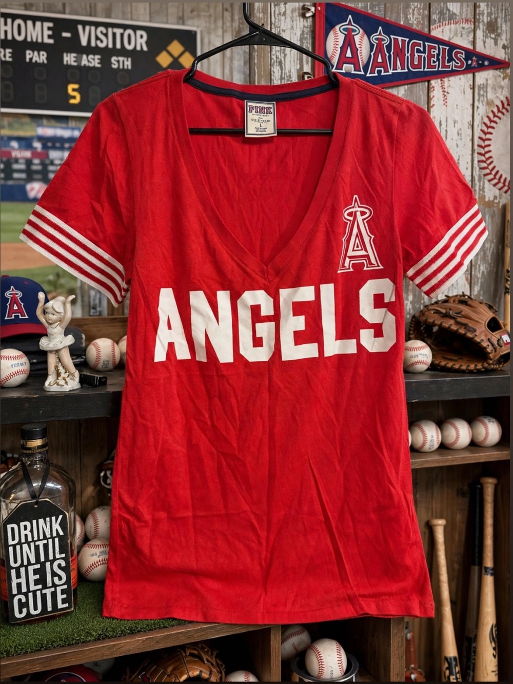 PINK Victoria's Secret ANGELS V-Neck Tee
